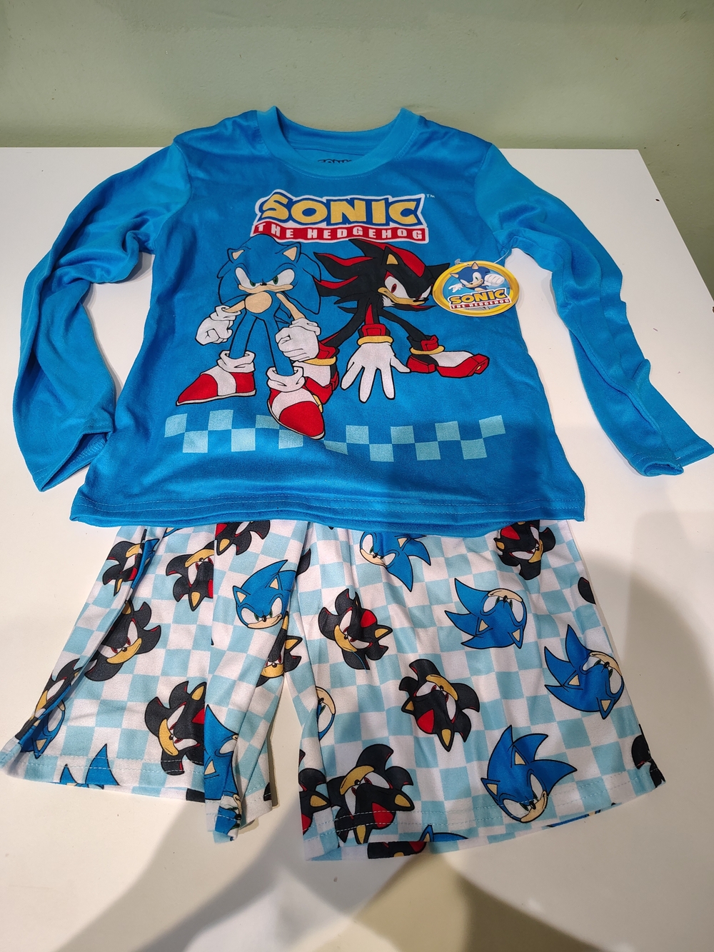NWT Sega Sonic The Hedgehog Video Game Boys Pajama Set Blue Size Medium 8